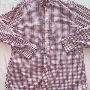 Men's Southern Marsh Wrinkle Free Collared Long Sleeve Button Down Pink Blue M